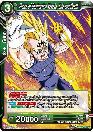 PRINCE OF DESTRUCTION VEGETA, LIFE AND DEATH