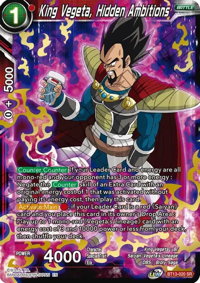 KING VEGETA, HIDDEN AMBITIONS