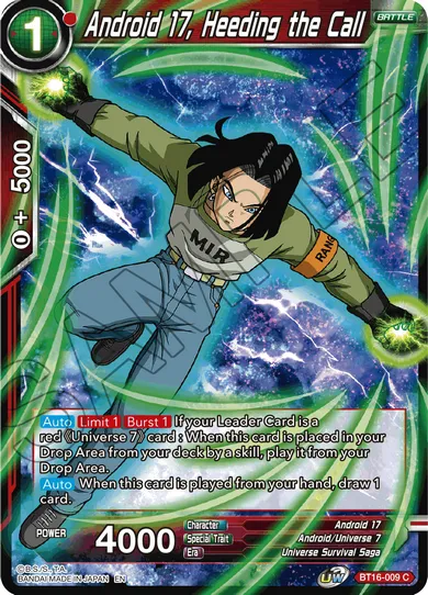 ANDROID 17, HEEDING THE CALL