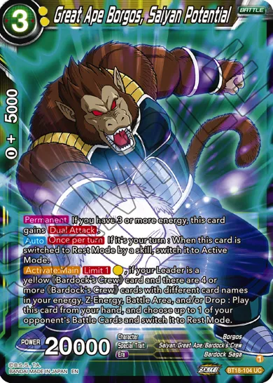 GREAT APE BORGOS, SAIYAN POTENTIAL