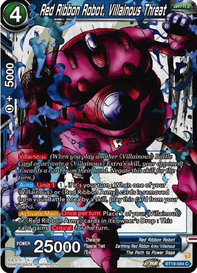 RED RIBBON ROBOT, VILLAINOUS THREAT