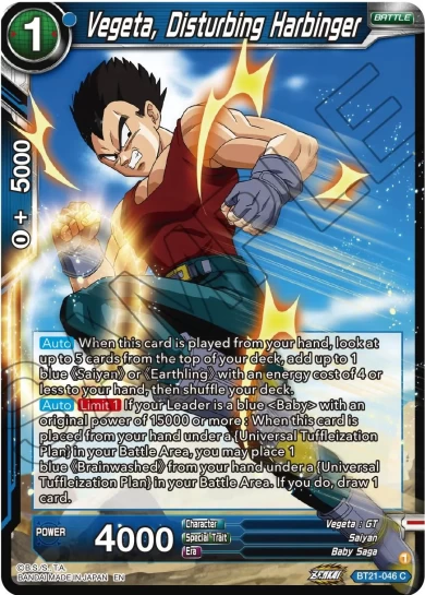 VEGETA, DISTURBING HARBINGER