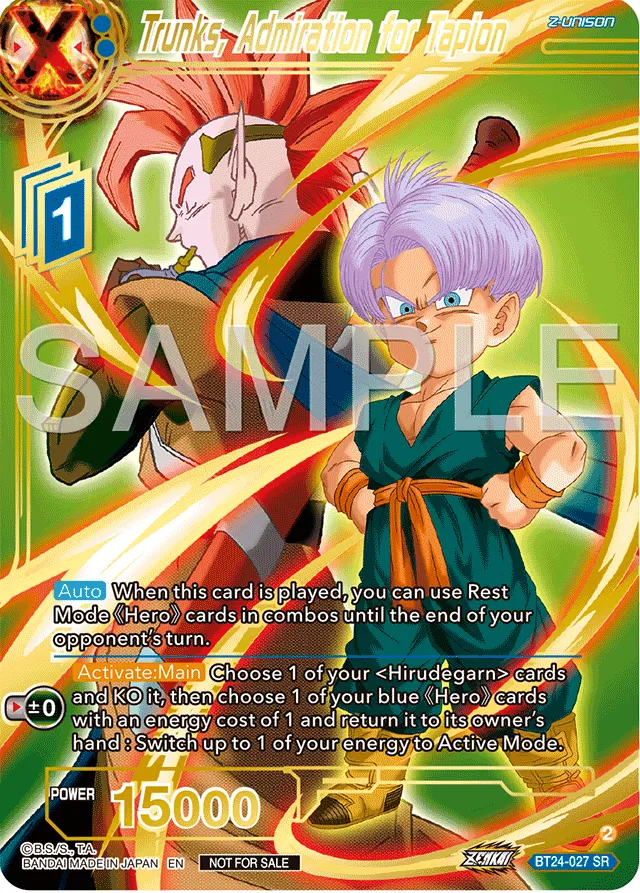 TRUNKS, ADMIRATION FOR TAPION