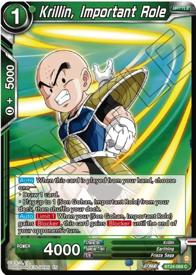 KRILLIN, IMPORTANT ROLE