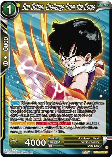 SON GOHAN, CHALLENGE FROM THE CORPS