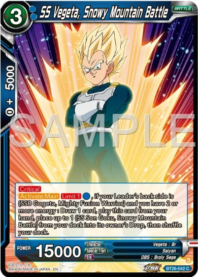 SS VEGETA, SNOWY MOUNTAIN BATTLE