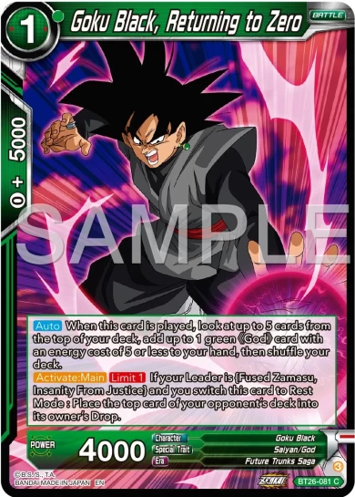 GOKU BLACK, RETURNING TO ZERO