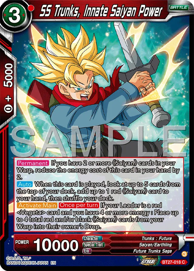 SS TRUNKS, INNATE SAIYAN POWER