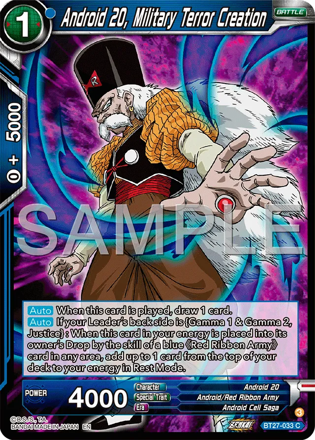 ANDROID 20, MILITARY TERROR CREATION