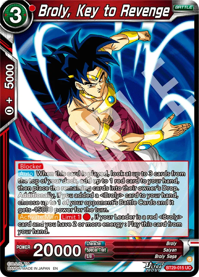 BROLY, KEY TO REVENGE