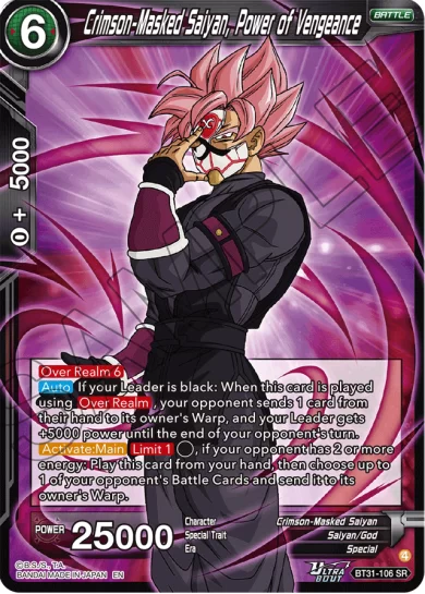CRIMSON-MASKED SAIYAN, POWER OF VENGEANCE