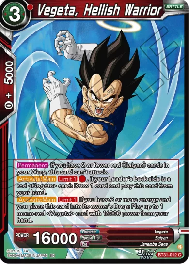 VEGETA, HELLISH WARRIOR