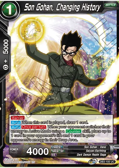 SON GOHAN, CHANGING HISTORY