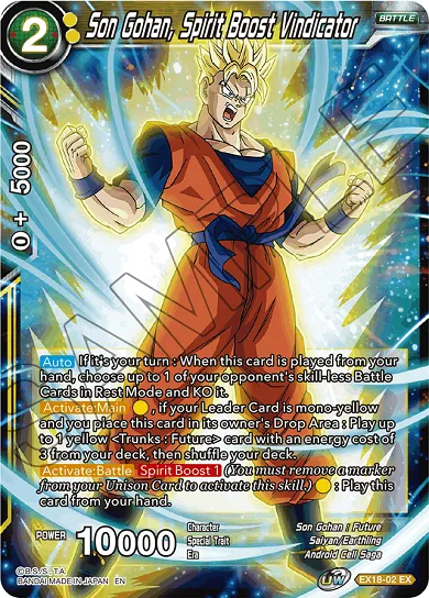 SON GOHAN, SPIRIT BOOST VINDICATOR