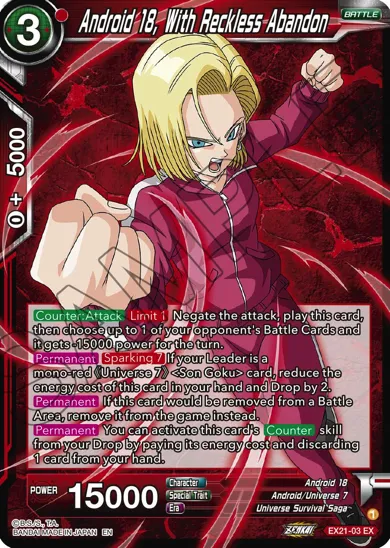 ANDROID 18, WITH RECKLESS ABANDON