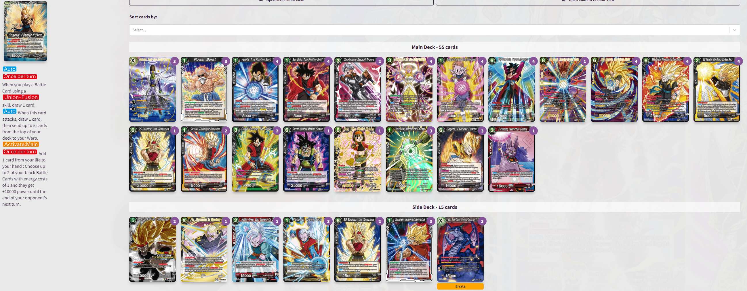 Decklist de Toro Jacopo