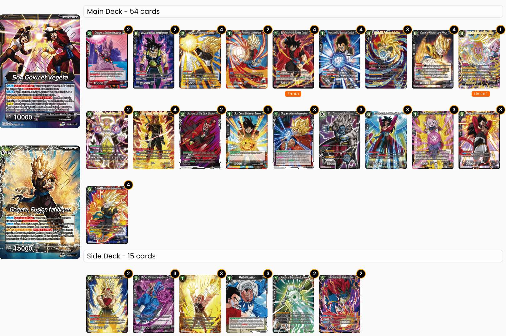 Decklist de Jonathan Tissier