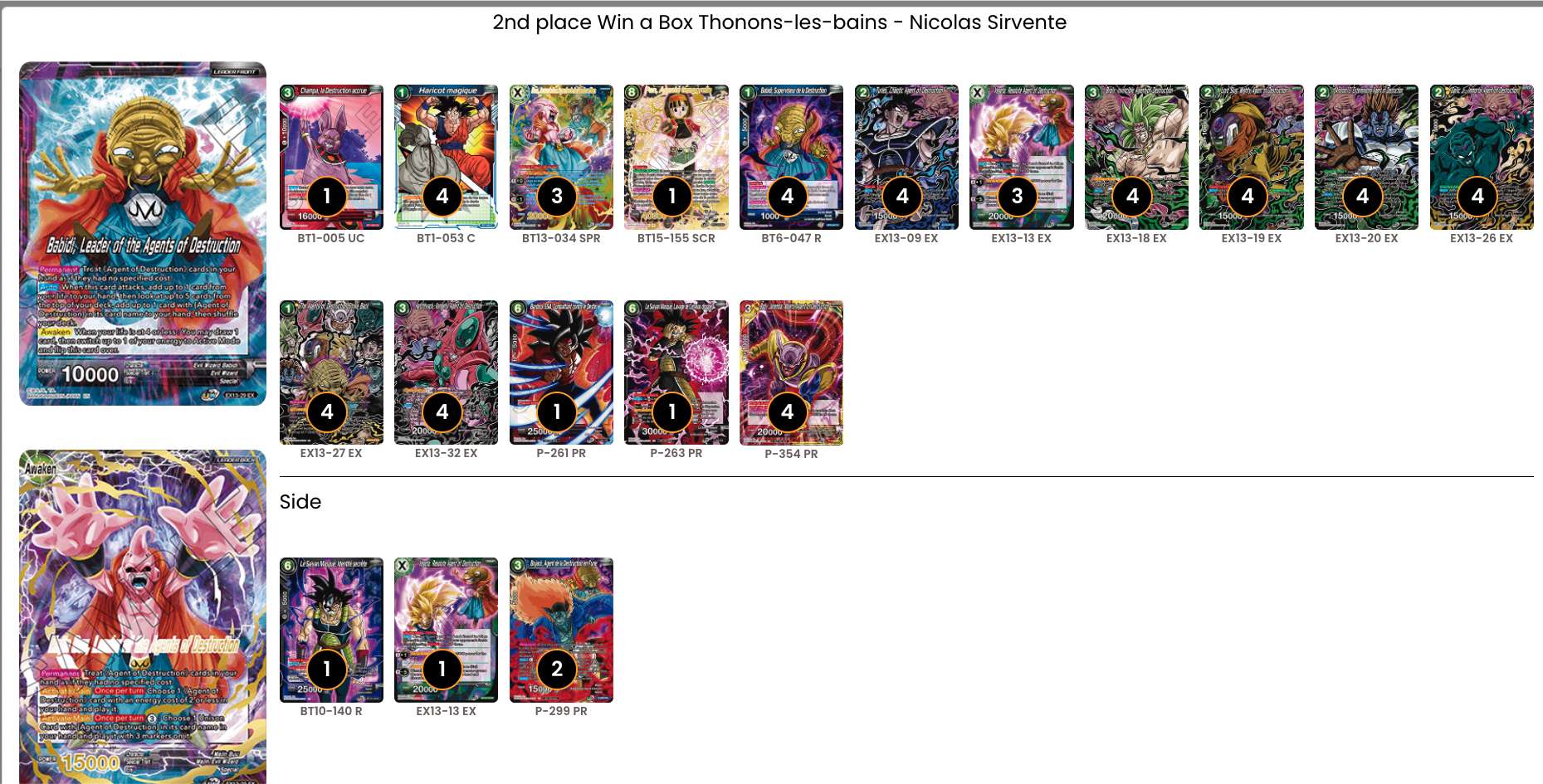 Decklist de Nicolas Sirvente