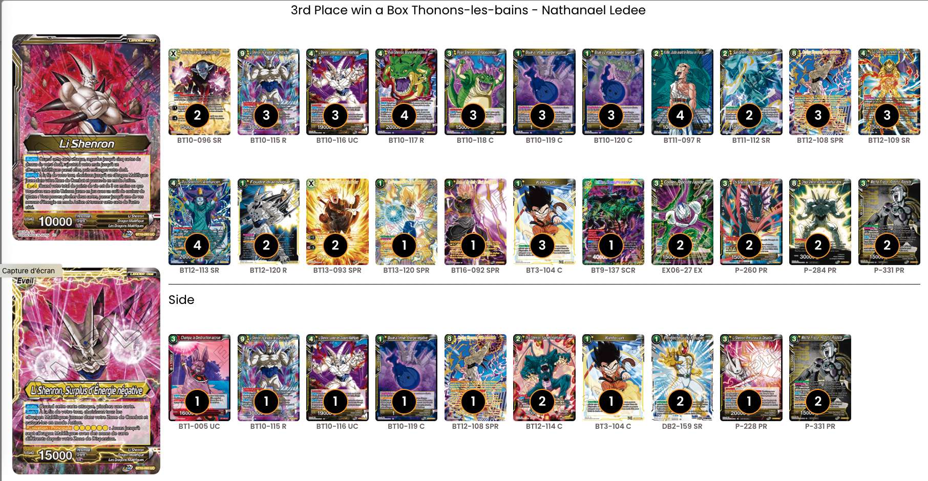 Decklist de Nathanael Ledee