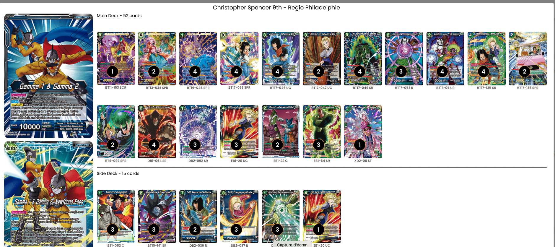 Decklist de Christopher Spencer