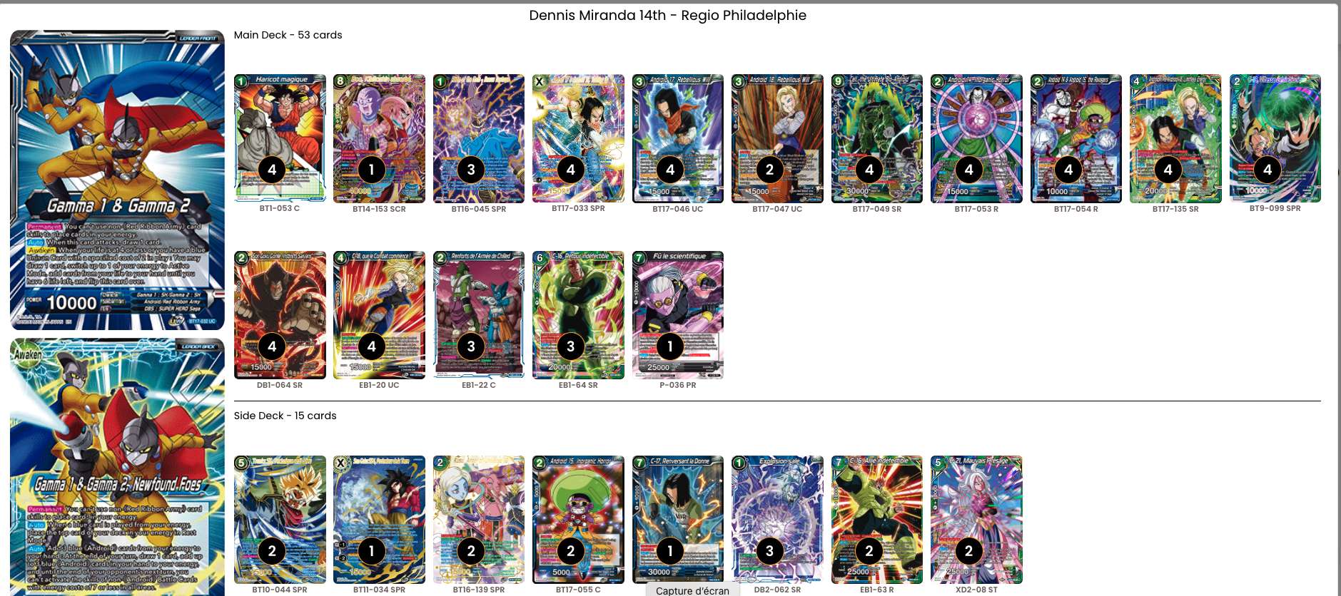 Decklist de Dennis Miranda