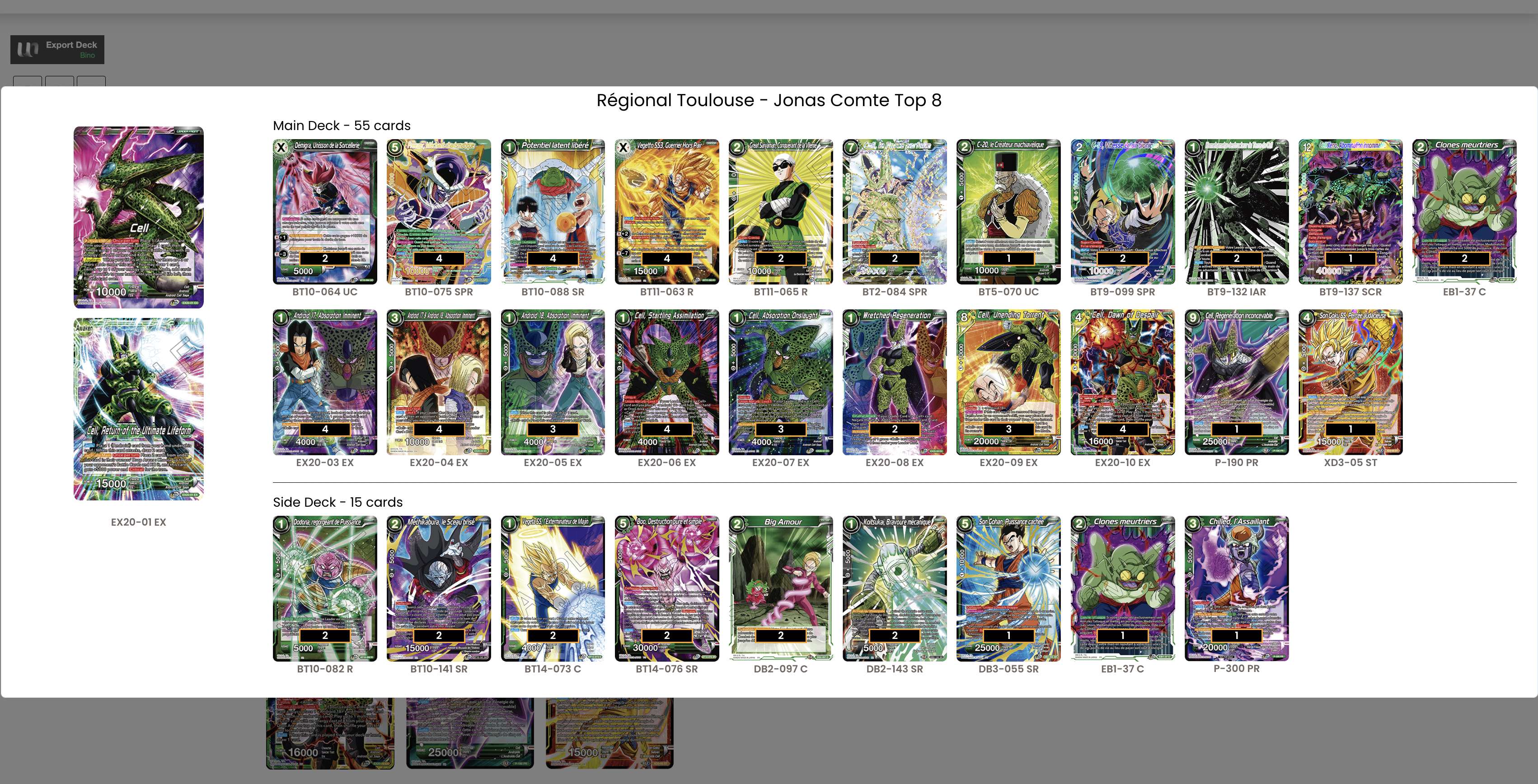 Decklist de Jonas Comte