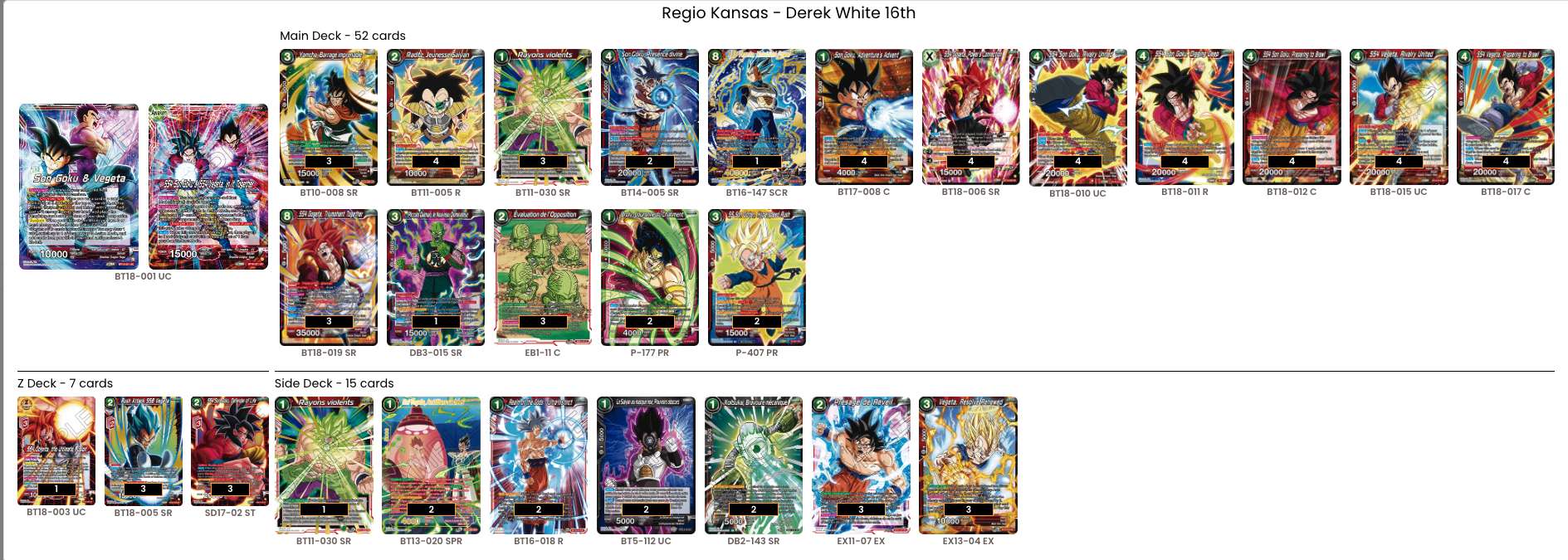 Decklist de Derek white