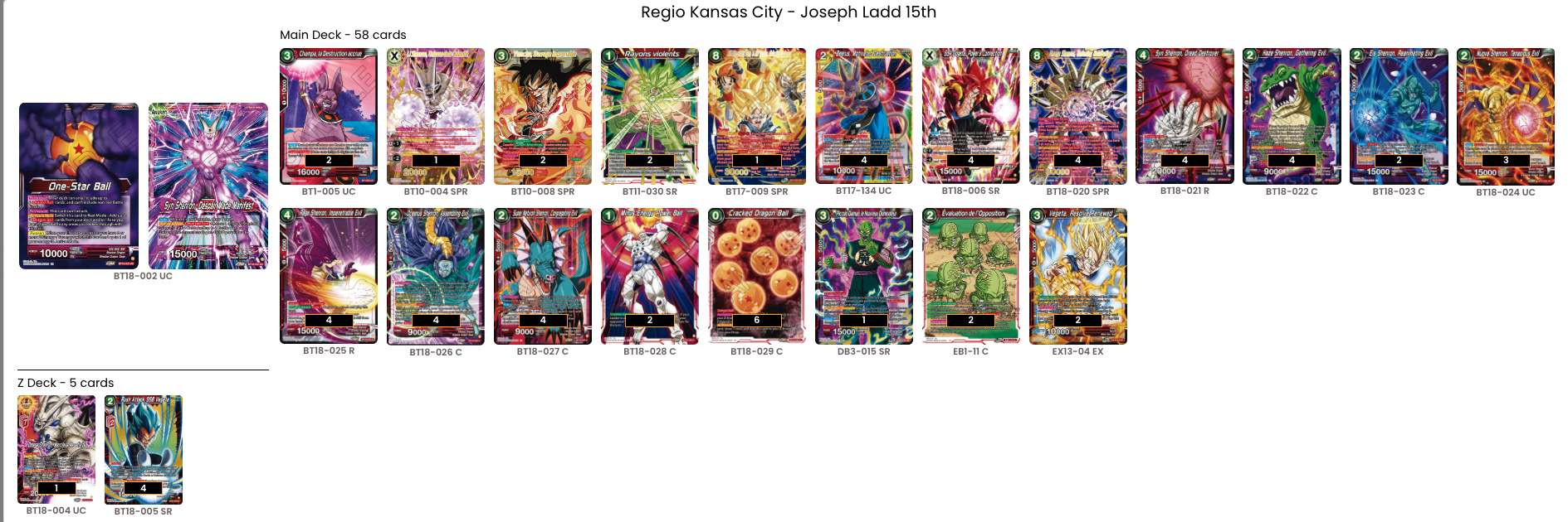 Decklist de Joseph Ladd