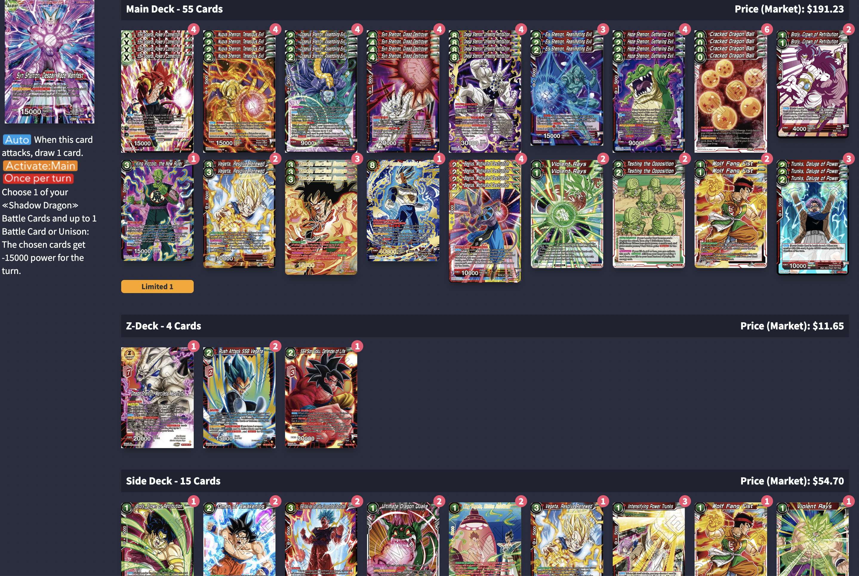 Decklist de Andrew Trinidad