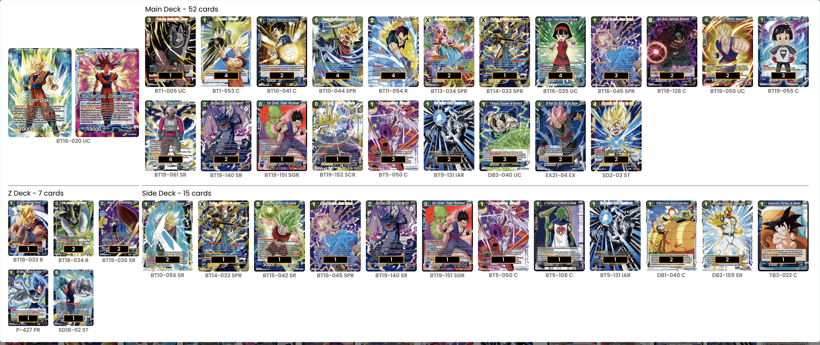 Decklist de Jak Lubcke