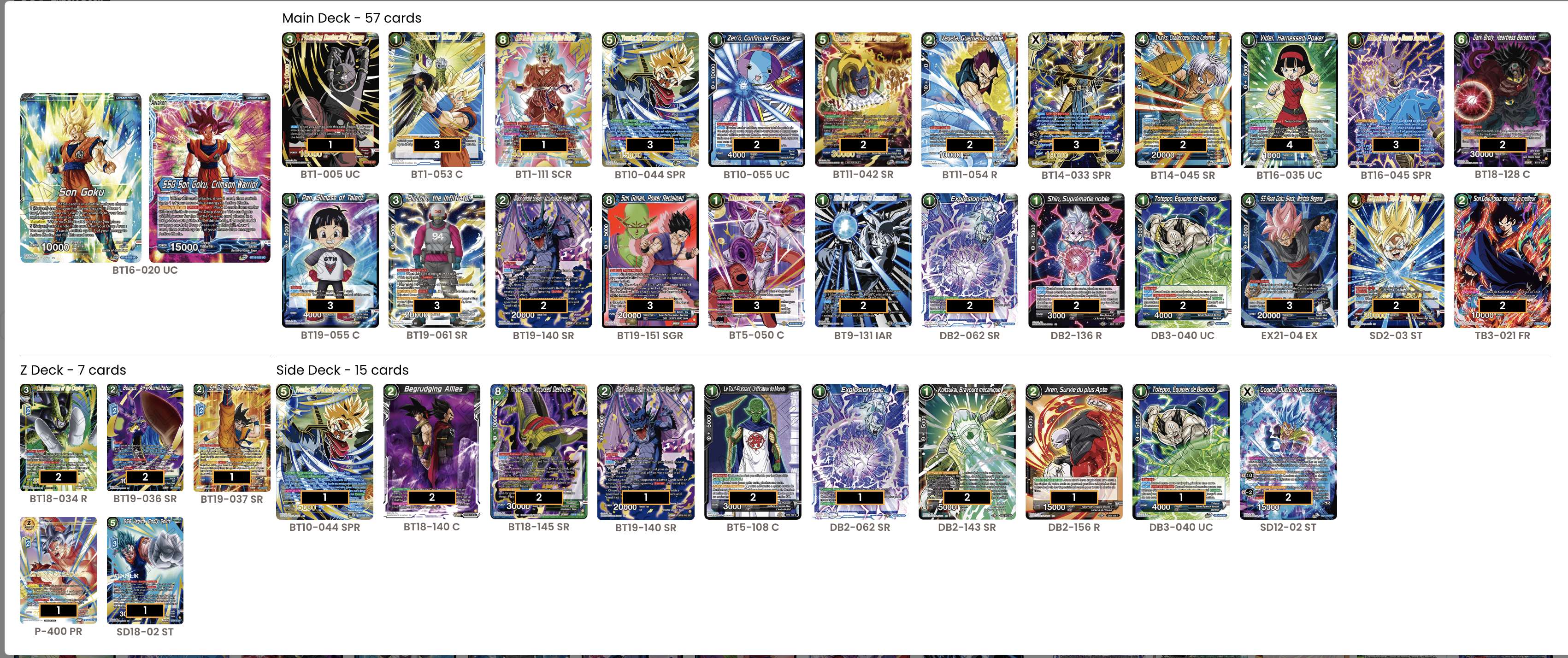 Decklist de Tyson Eyles