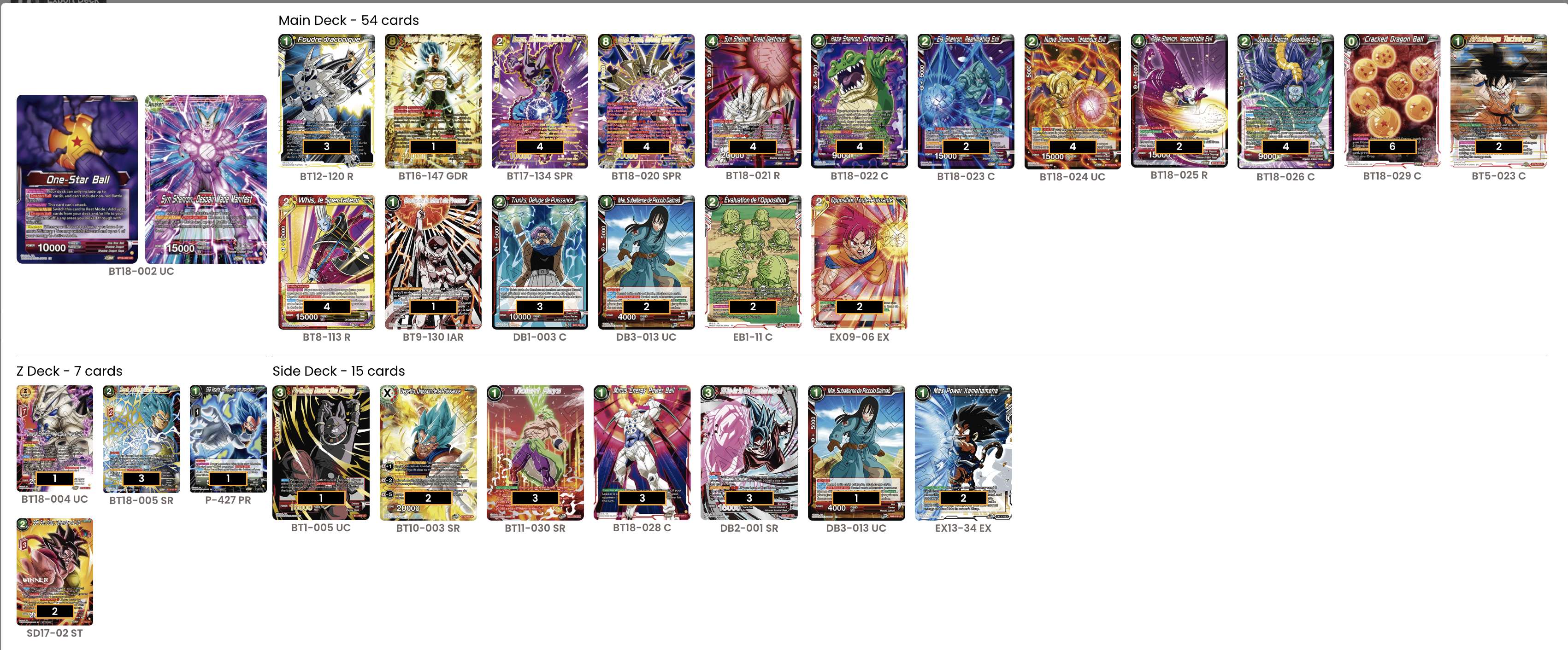 Decklist de Dean Harper