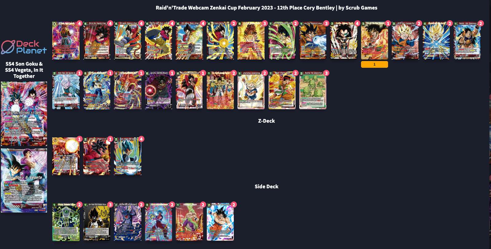 Decklist de Cory Bentley