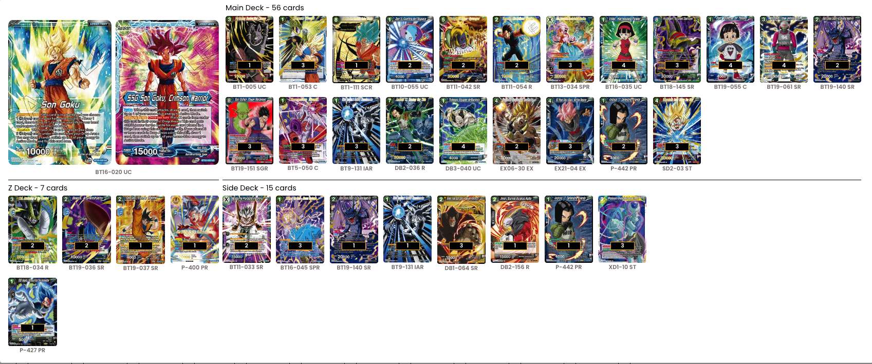 Decklist de Andrew Dovale