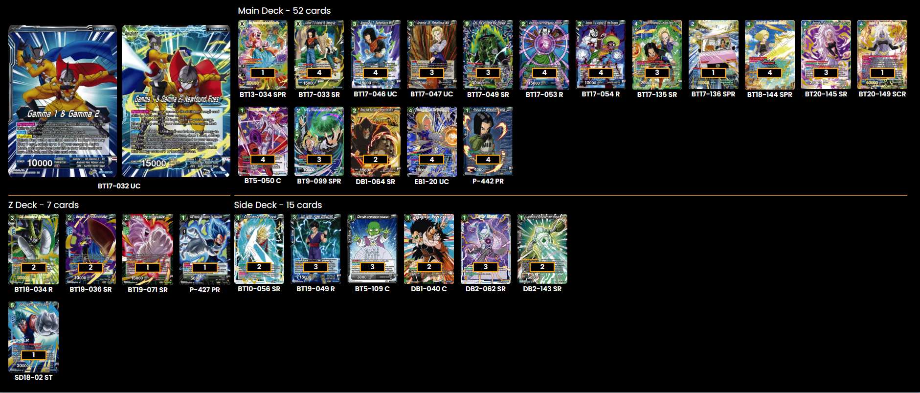 Decklist de Robert Decoste