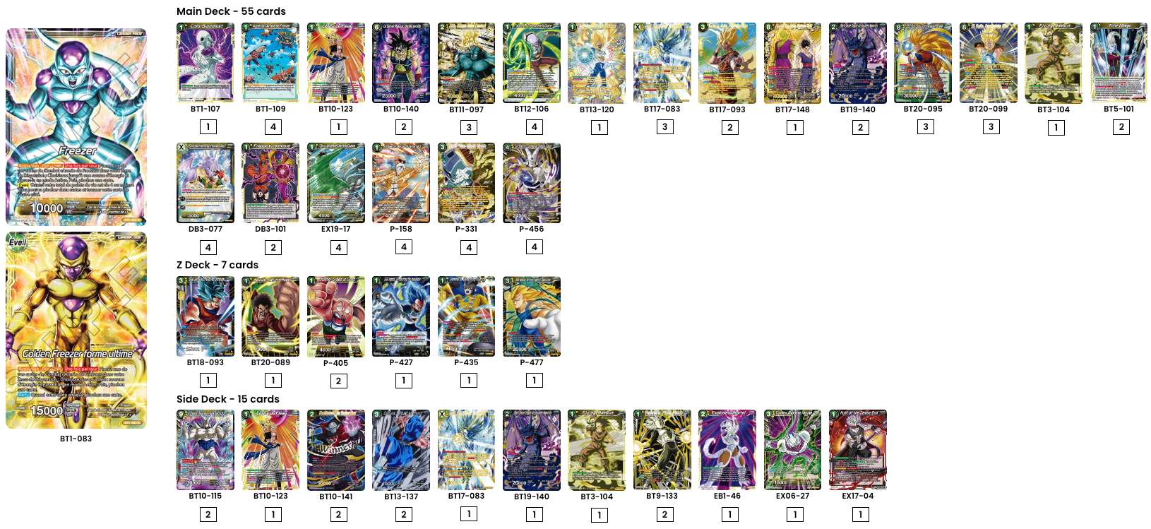 Decklist de William Brown