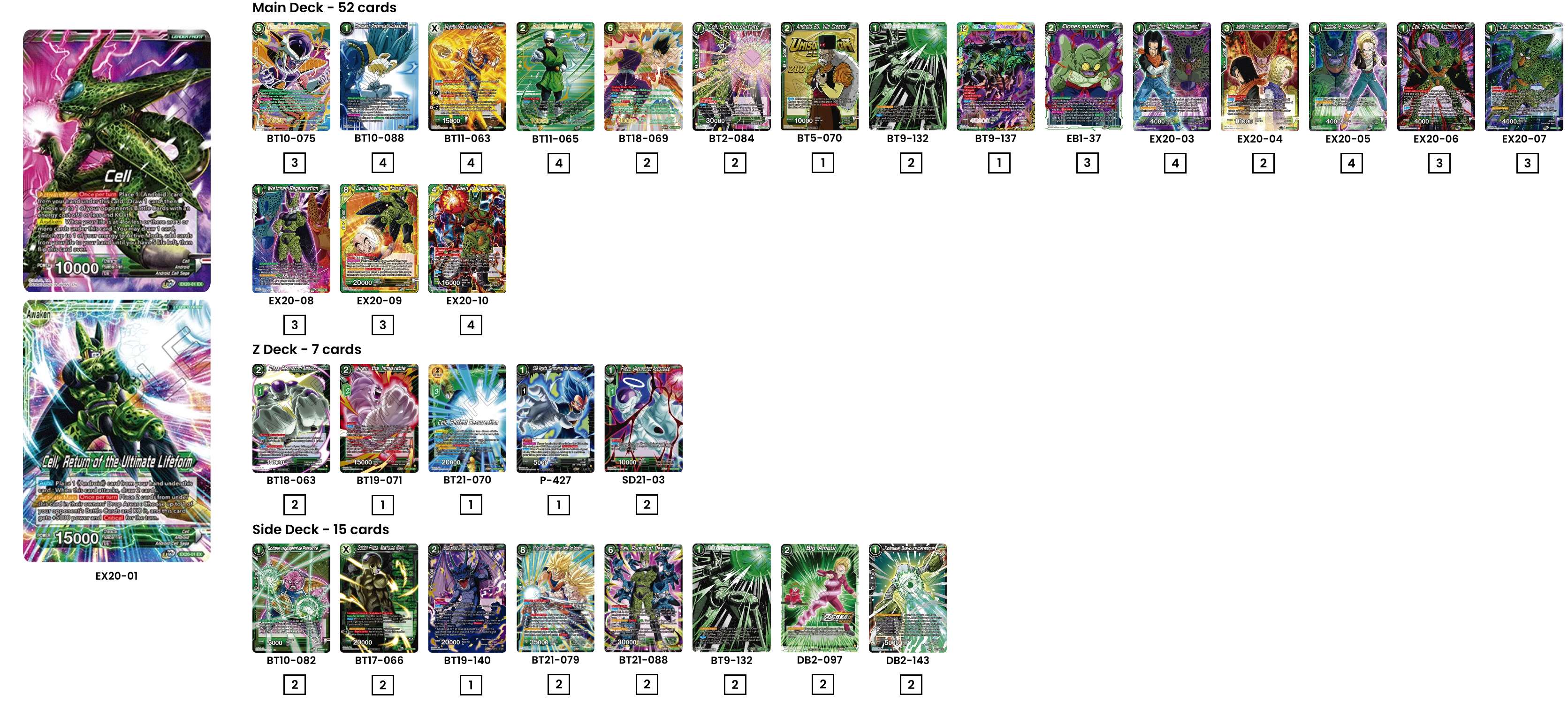 Decklist de ANDREW DIXON