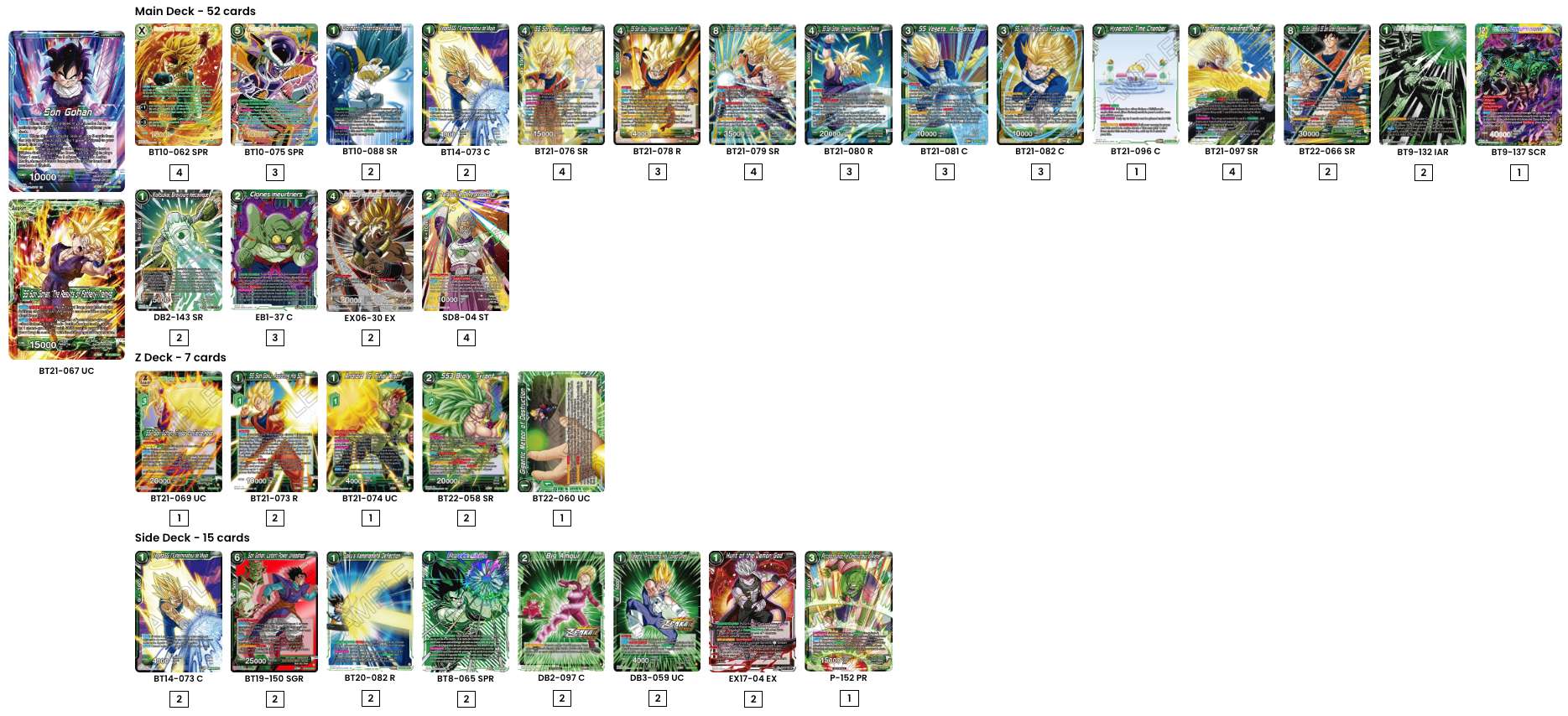 Decklist de Mickaël Mason