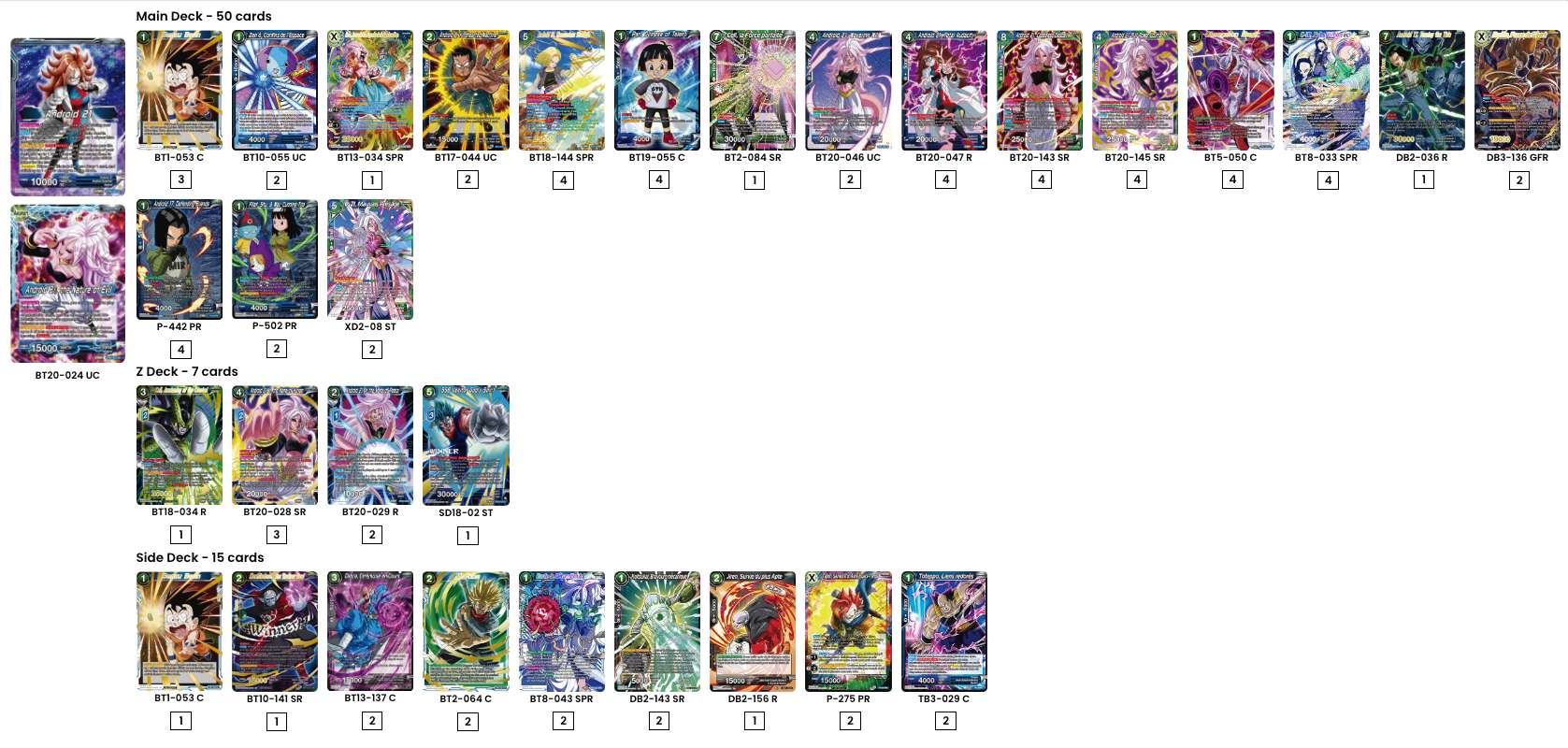 Decklist de Michael Cano