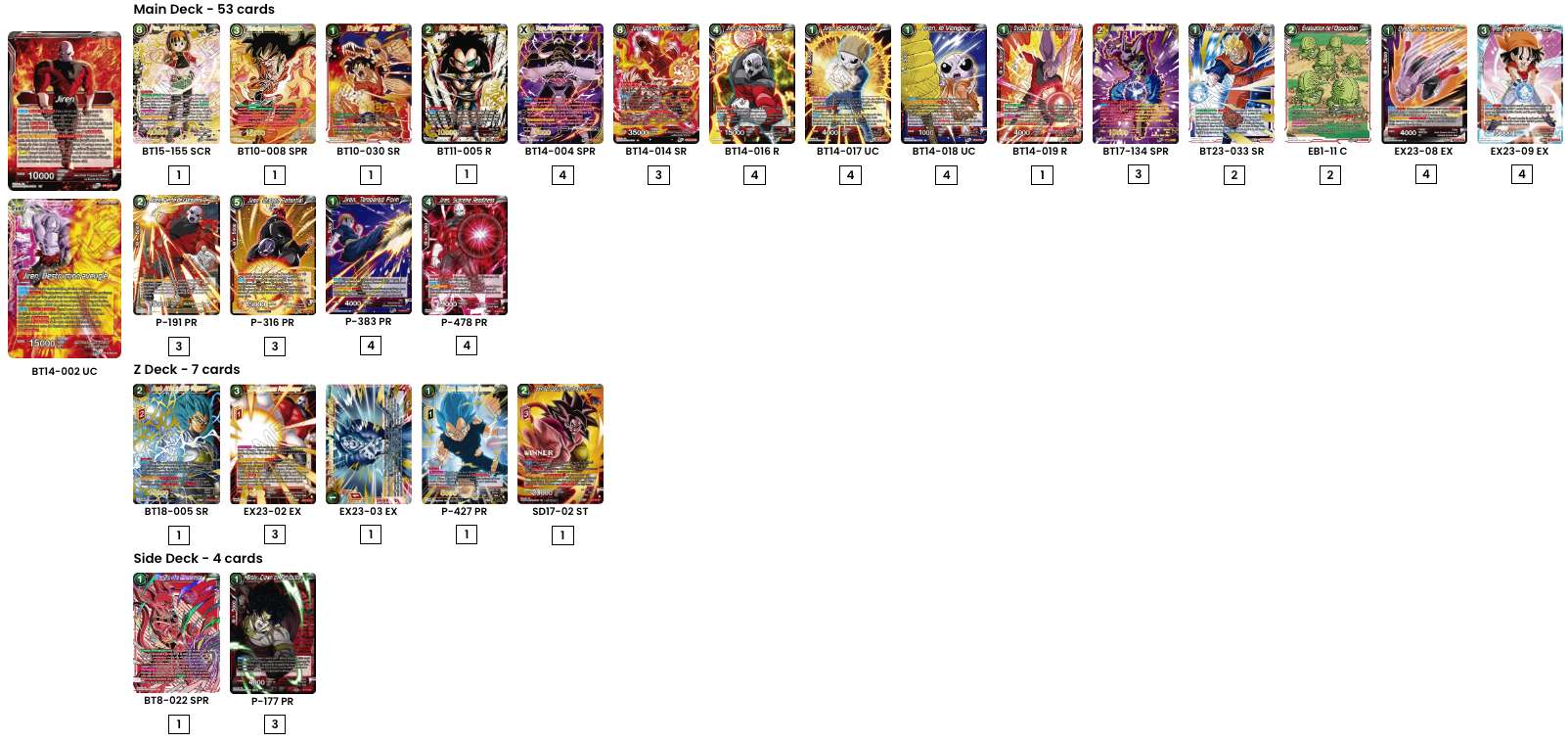 Decklist de Ethan Prevot