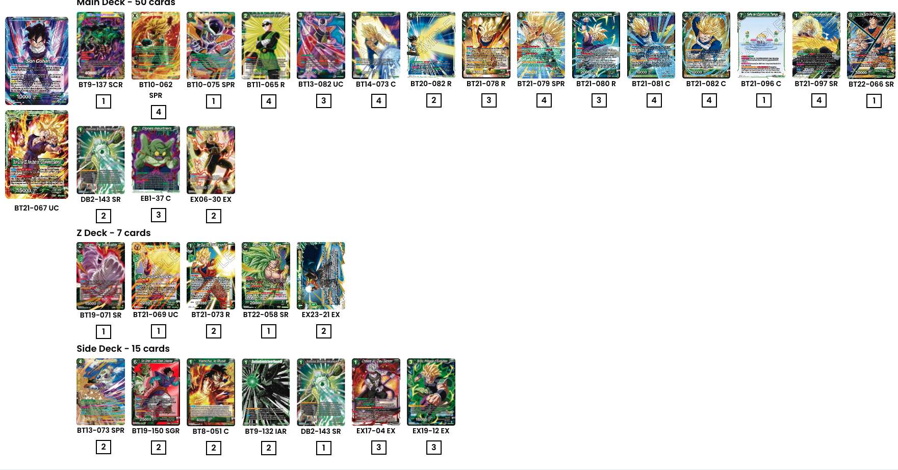 Decklist de Sigvald Chappe