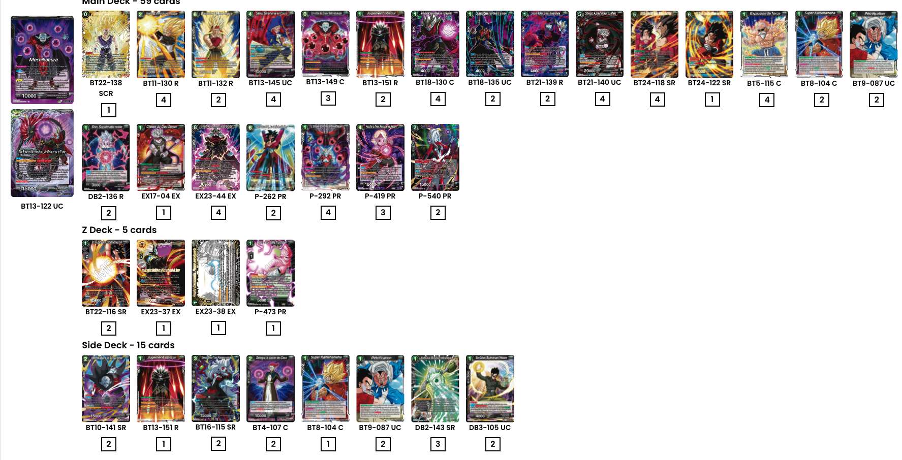 Decklist de Max