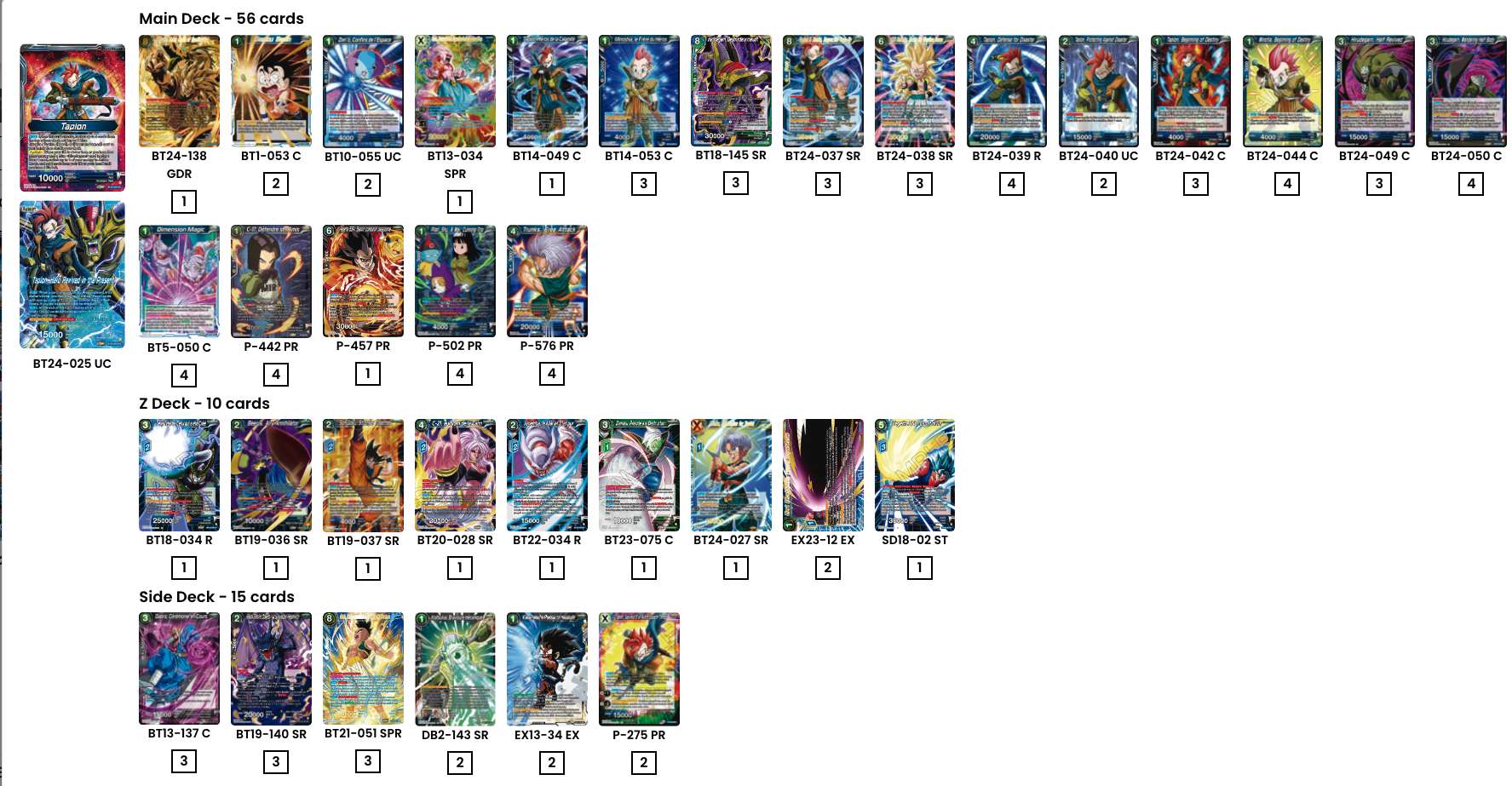 Decklist de Nicholas
