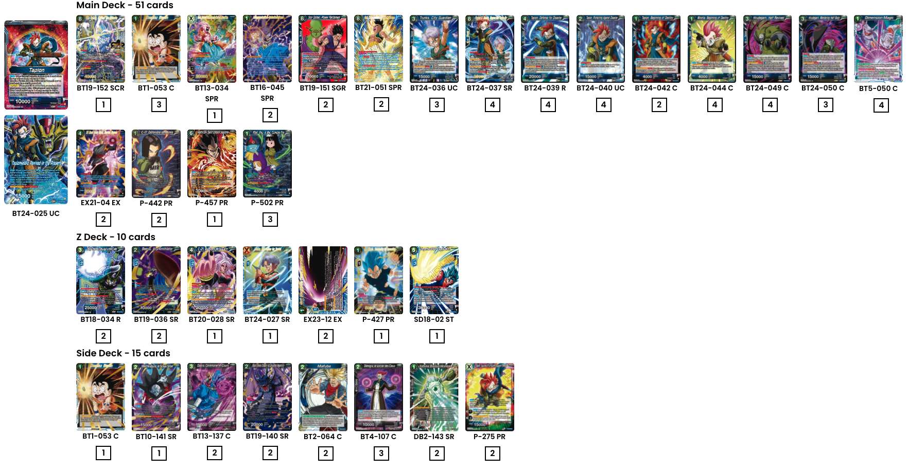 Decklist de Tom Smith