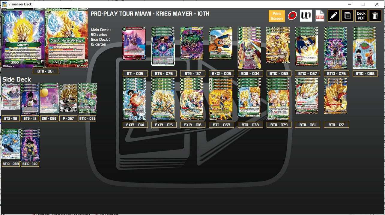 Decklist de Krieg Mayer