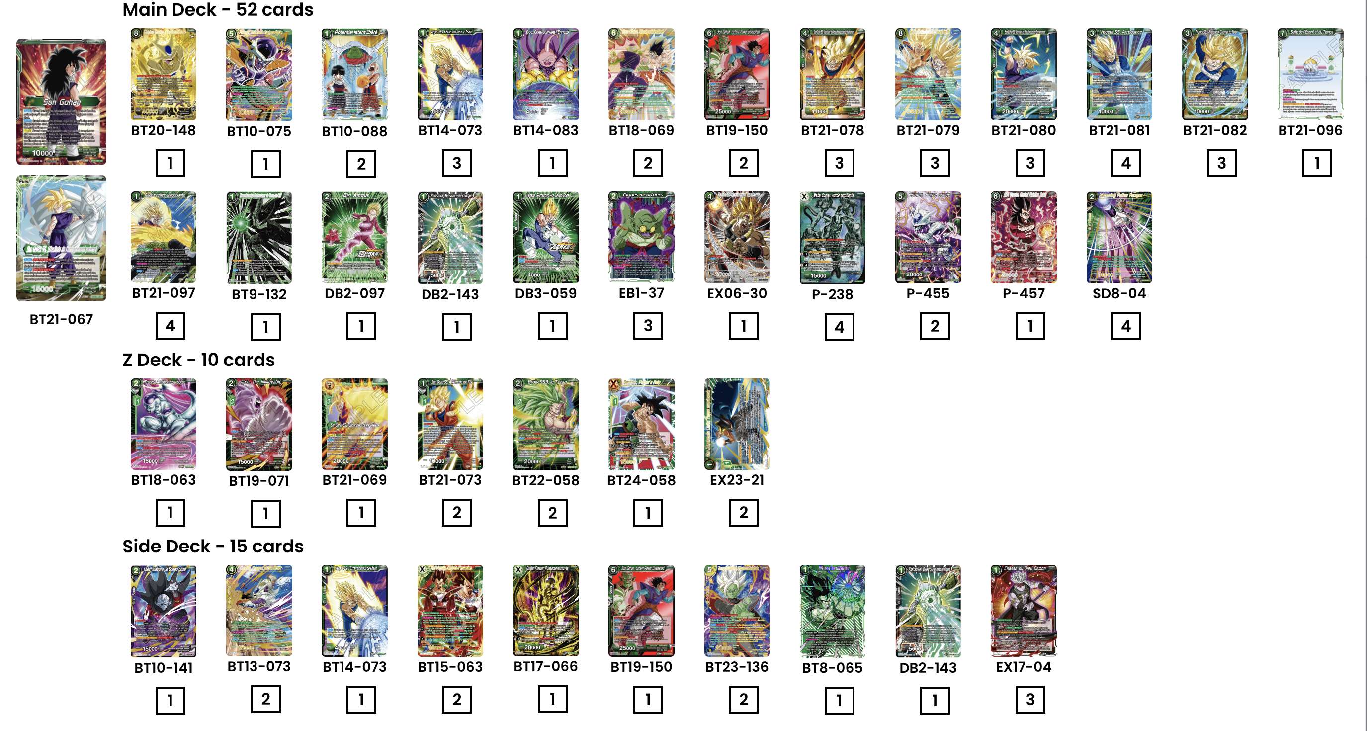 Decklist de Nelson Pasinetti