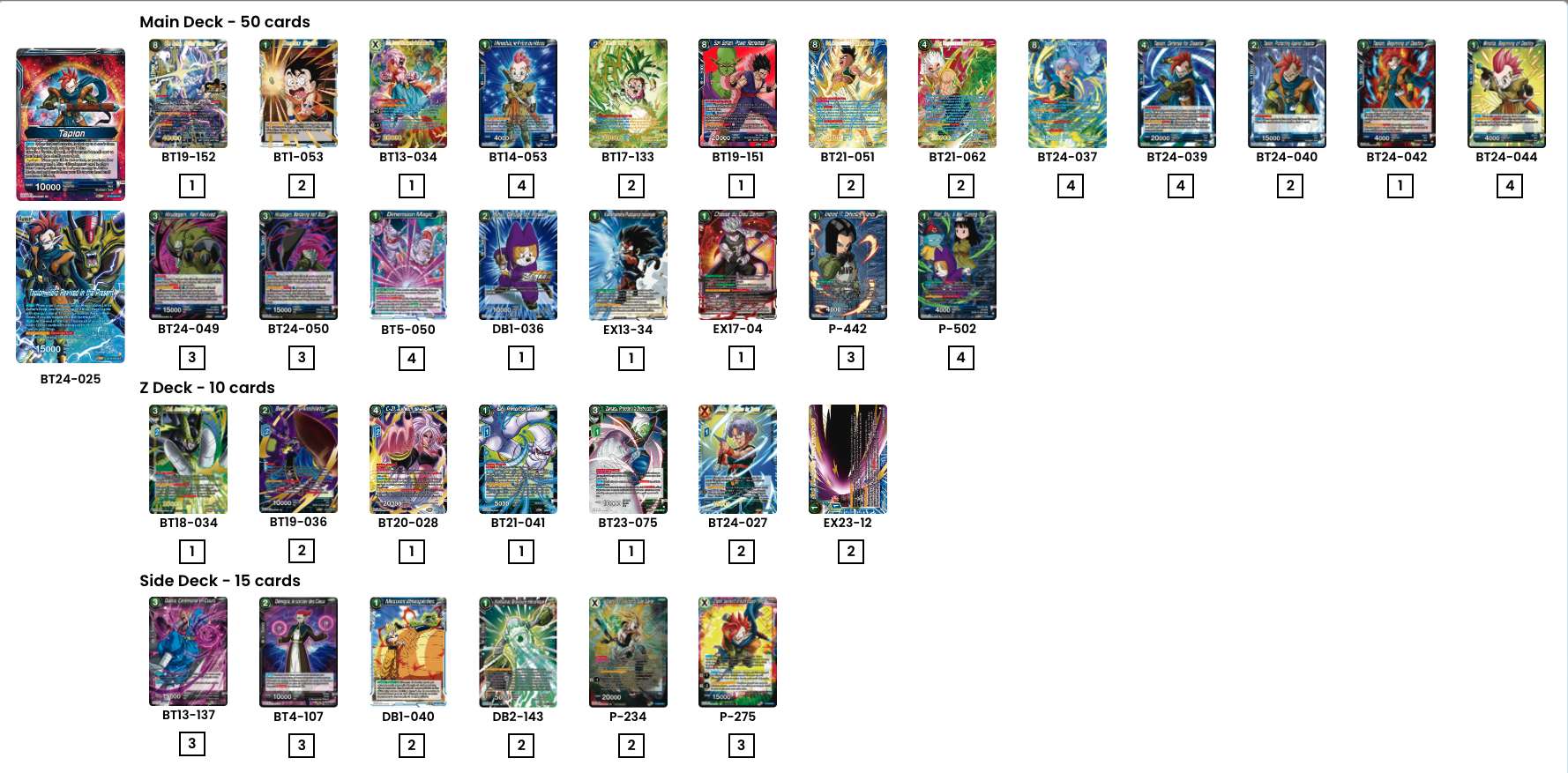 Decklist de Alexis Lenclud