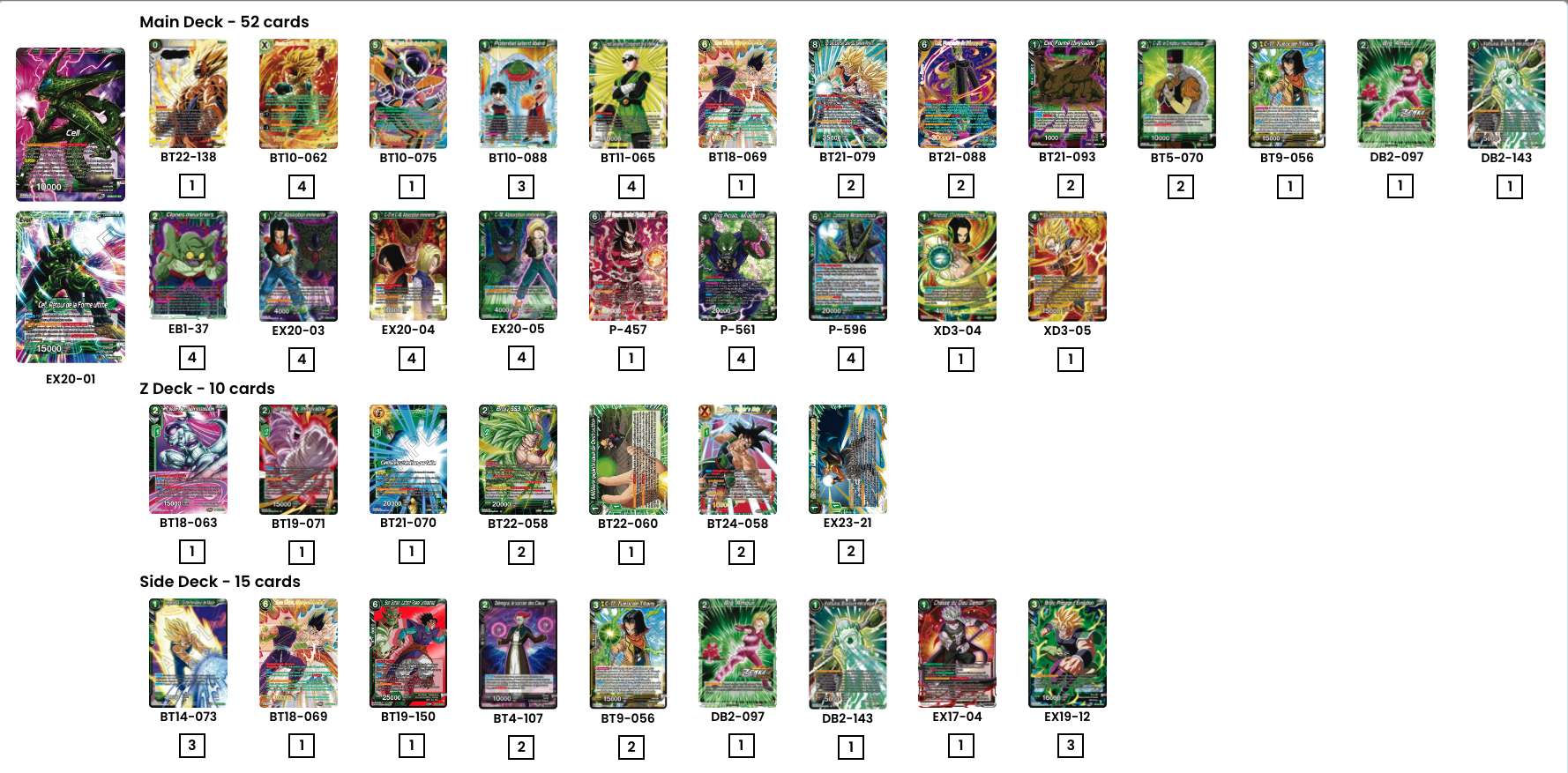 Decklist de Nelson Pasinetti