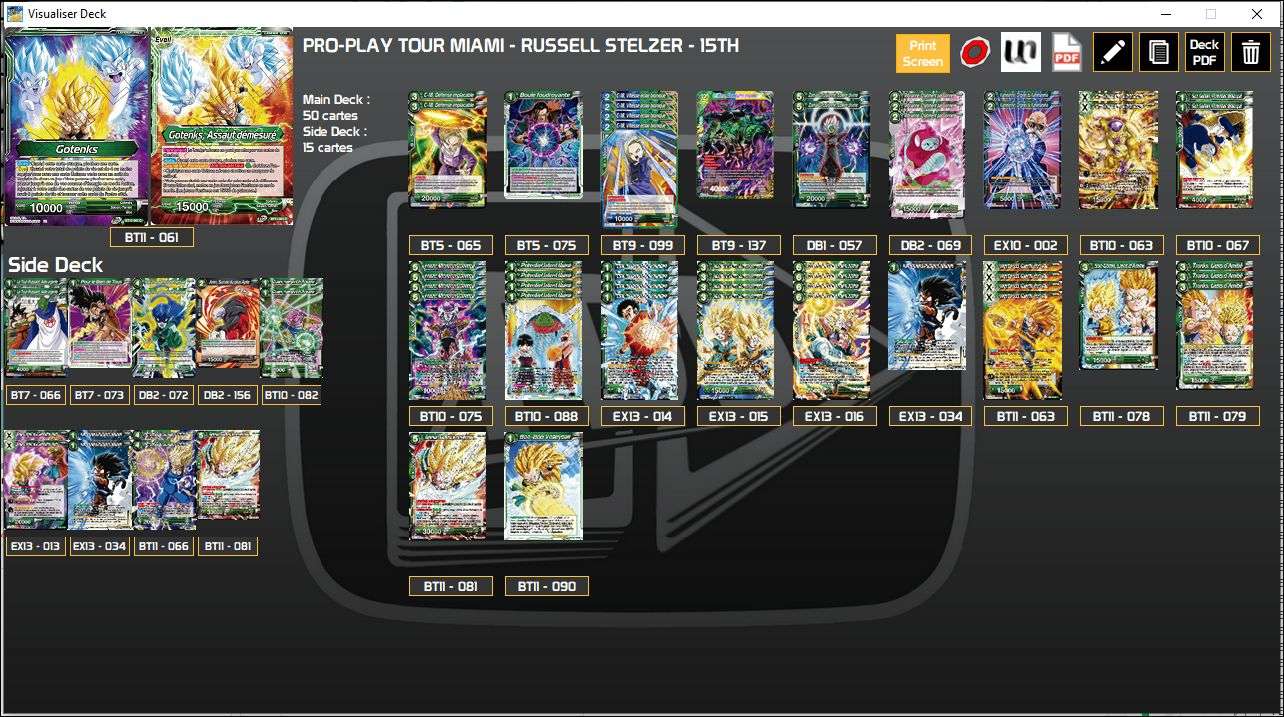 Decklist de Russel Stelzer