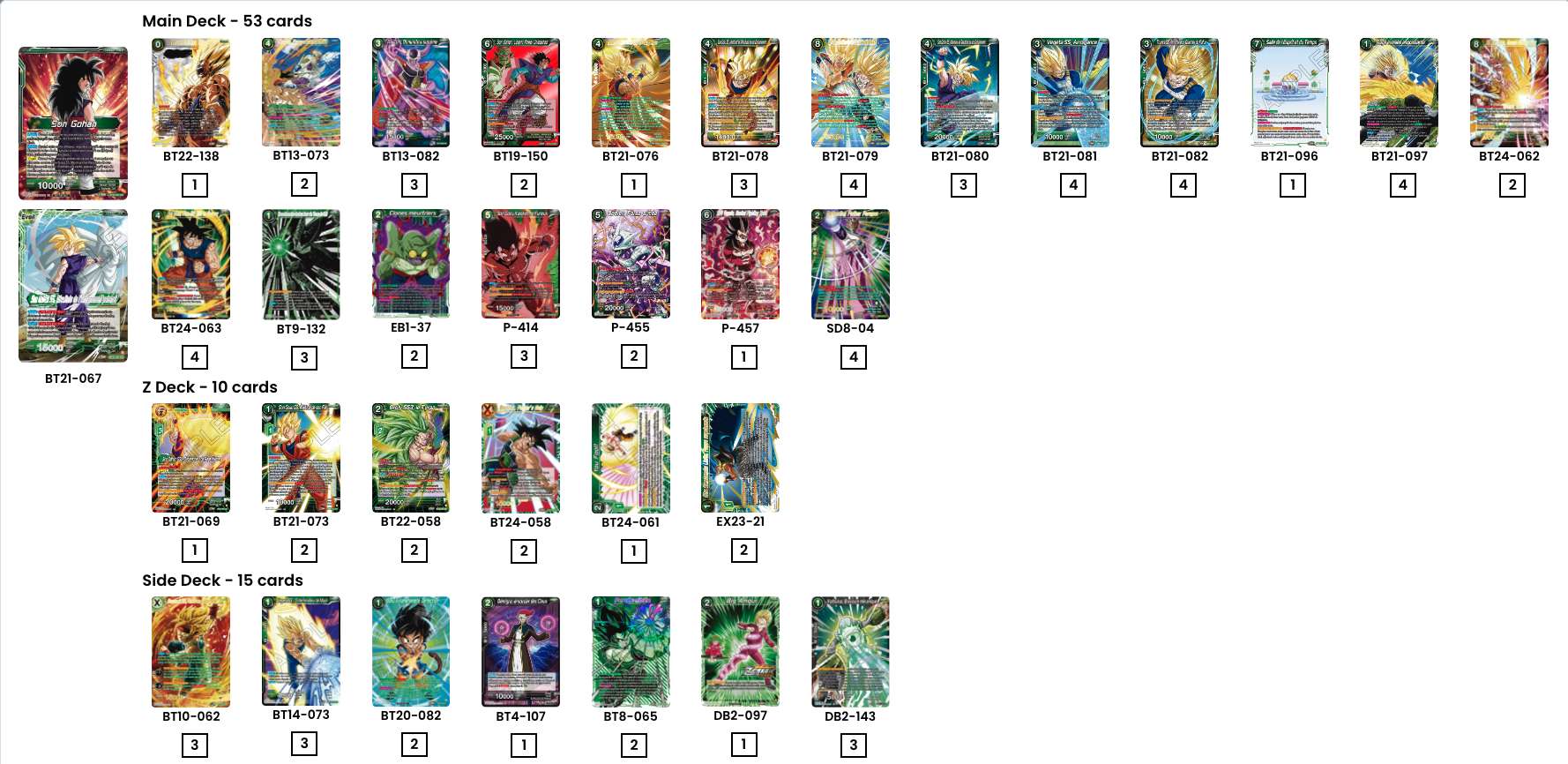 Decklist de David Brinzo